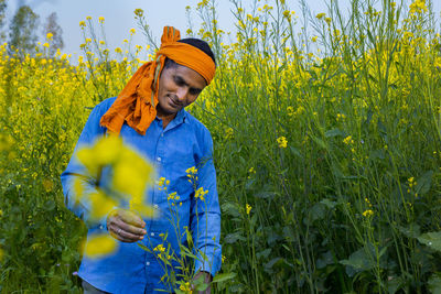 Man standing in field