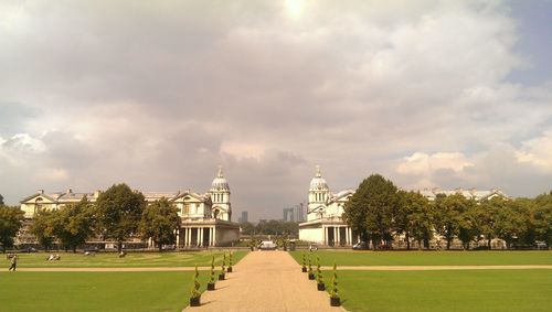 View of park against cloudy sky