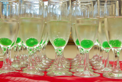 Close-up of beer in glass