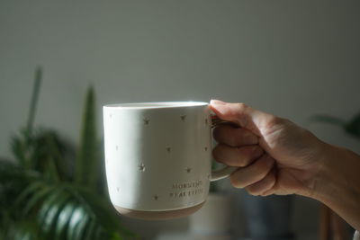 Cropped hand holding coffee