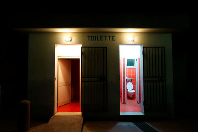 Illuminated corridor of building