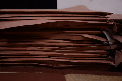 Close-up of books on table