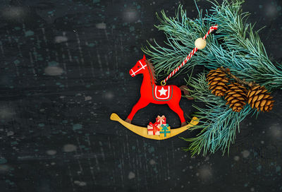 Christmas decoration hanging on tree