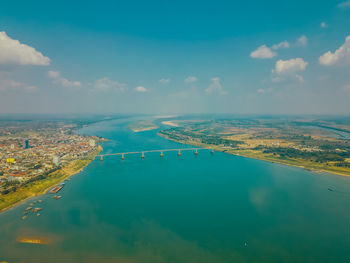 High angle view of sea against sky