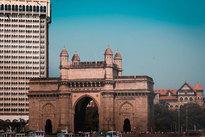 View of historic building against clear sky