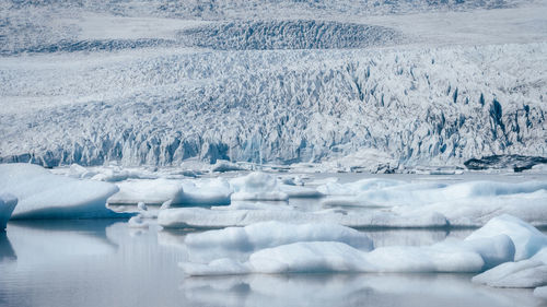 Scenic view of frozen lake