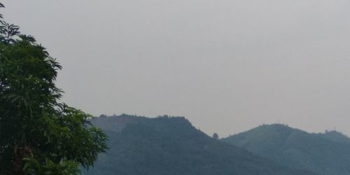 Scenic view of mountains against clear sky