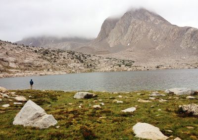 Scenic view of lake and mountains