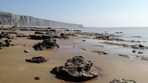 Rocks on shore at beach