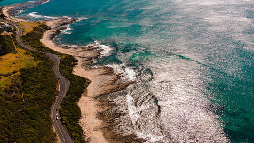 High angle view of beach