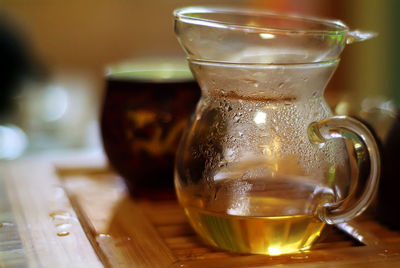 Close-up of drink on table