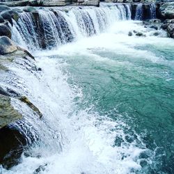 Scenic view of waterfall