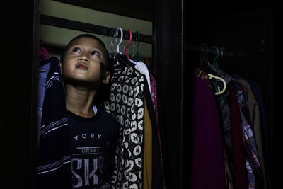 Portrait of girl looking at home