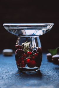 Close-up of glass jar on table