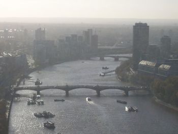 High angle view of cityscape against sky