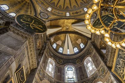 Istanbul, turkey - april 29, 2022 - inside the hagia sophia mosque