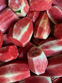 Full frame shot of chopped strawberries