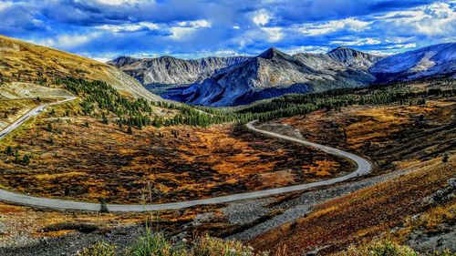 Scenic view of mountains against sky