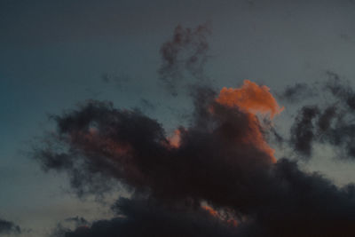 Low angle view of sky at sunset