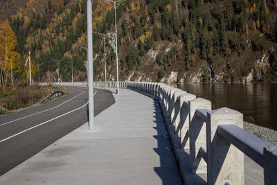 Bridge over river amidst trees