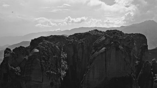Panoramic view of rock formation against sky