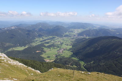 Scenic view of mountains against sky