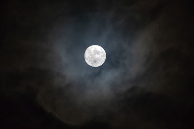 Low angle view of moon in sky