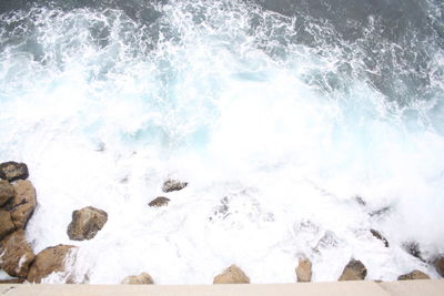 Low angle view of frozen sea