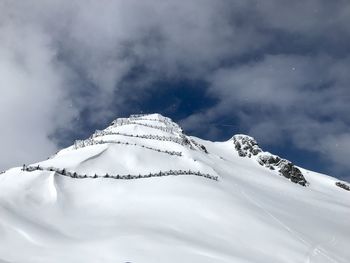 Snow covered mountain against sky