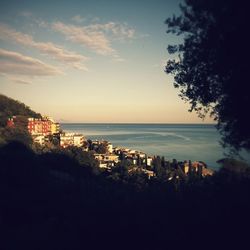 Scenic view of sea at sunset