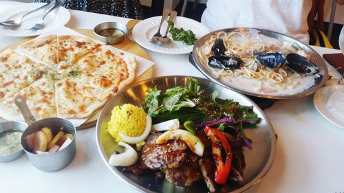 Close-up of food served in plate