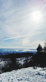 Scenic view of frozen sea against sky