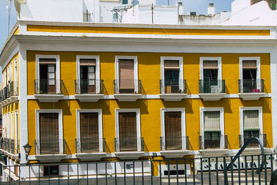 Low angle view of yellow building