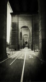 Empty road in tunnel