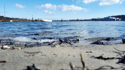 View of boats at harbor