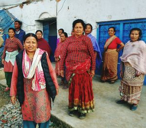 Rear view of female friends