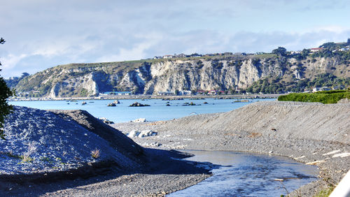 Scenic view of beach against sky