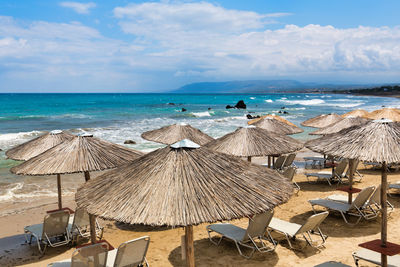 Scenic view of beach against sky