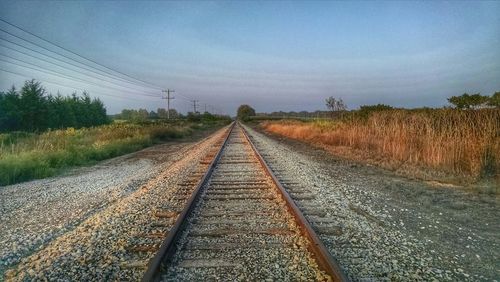 Railroad track at sunset