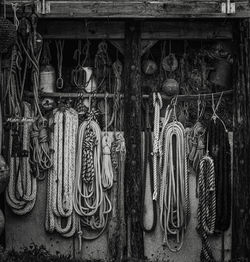 Close-up of old metal for sale at market stall