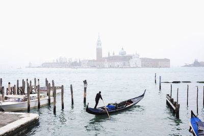 View of boats in sea