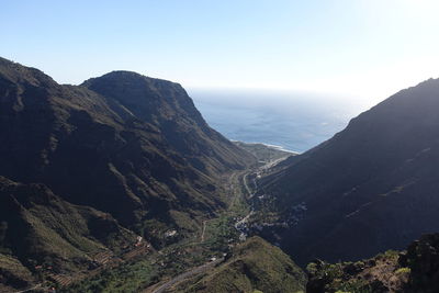 Aerial view of mountain range