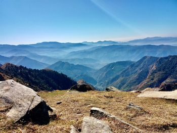 Scenic view of mountains against sky