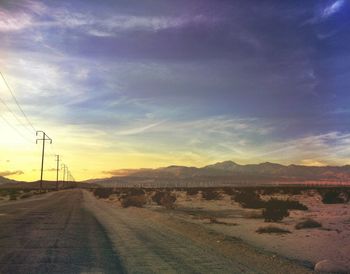 Country road at sunset