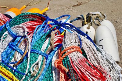 Close-up of colorful ropes