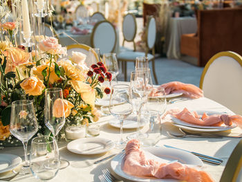 Place setting on table