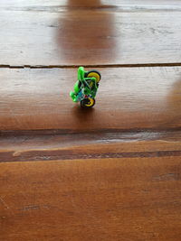 High angle view of toy on table