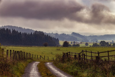 Scenic view of field against sky