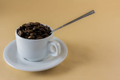 Close-up of coffee on table