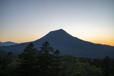 Sunset behind a mountain, somewhere in japan.